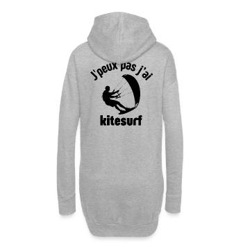 Kitesurfen, Kiteboarden, Kitesurfen Fan - Hoodie-Kleid - Grau meliert - Hinten