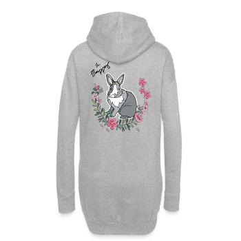 Be Happy Easter - Sweat-shirt à capuche long Femme - gris chiné - Dos