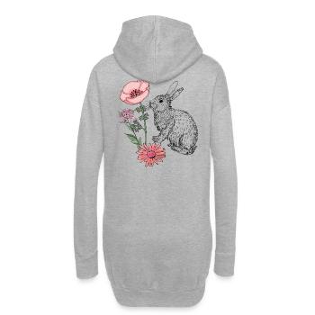 Lapin de Pâques Joyeuses Pâques - Sweat-shirt à capuche long Femme - gris chiné - Dos