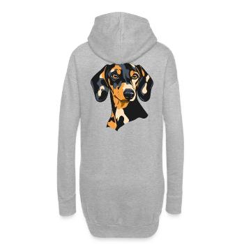 Teckel - Sweat-shirt à capuche long Femme - gris chiné - Dos