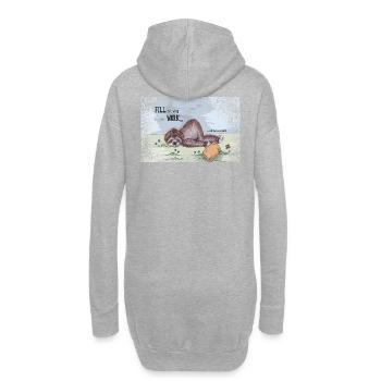 Fill is trying to get to work - Hoodie-Kleid - Grau meliert - Hinten