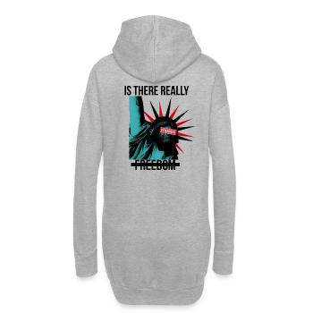 Statue rebelle avec des éléments de censure - Sweat-shirt à capuche long Femme - gris chiné - Dos