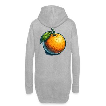 Vintage Orange illustriert - Hoodie-Kleid - Grau meliert - Hinten