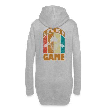 La vie est un jeu Design rétro - Sweat-shirt à capuche long Femme - gris chiné - Dos