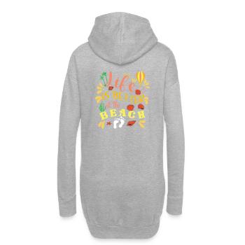 Motif de la joie de vivre sur la plage - Sweat-shirt à capuche long Femme - gris chiné - Dos