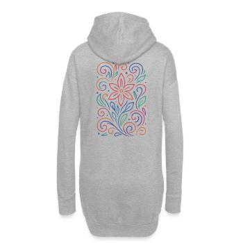 Motifs floraux vibrants pour des vêtements créatifs - Sweat-shirt à capuche long Femme - gris chiné - Dos