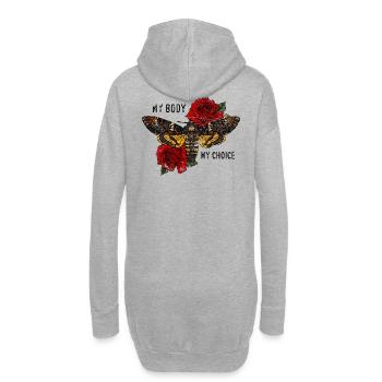 Tarantula Schmetterling mit Rosen - Hoodie-Kleid - Grau meliert - Hinten