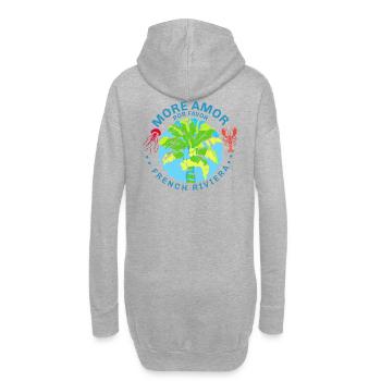 Tropische Palme Côte d'Azur - Hoodie-Kleid - Grau meliert - Hinten