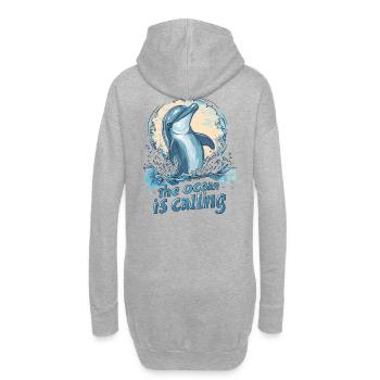 Delfin - sauvez l’océan - Sweat-shirt à capuche long Femme - gris chiné - Dos