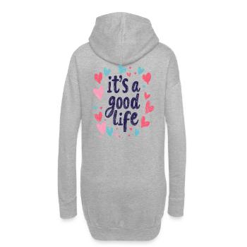 it's a good life - Hoodie-Kleid - Grau meliert - Hinten