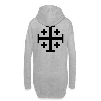 Kreuzritter-Kreuz - Hoodie-Kleid - Grau meliert - Hinten