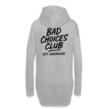 Bad Choices Club - Dicton de fête rétro amusant - Sweat-shirt à capuche long Femme - gris chiné - Dos