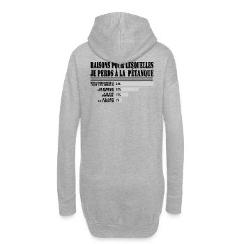 pour les Fans de Pétanque - Sweat-shirt à capuche long Femme - gris chiné - Dos