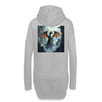 La Couronne du Dragon au-dessus des Falaises Brumeuses - Sweat-shirt à capuche long Femme - gris chiné - Dos