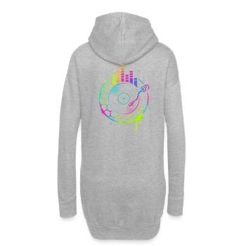Musique Vinyle Platine DJ Equalizer Retro - Sweat-shirt à capuche long Femme - gris chiné - Dos