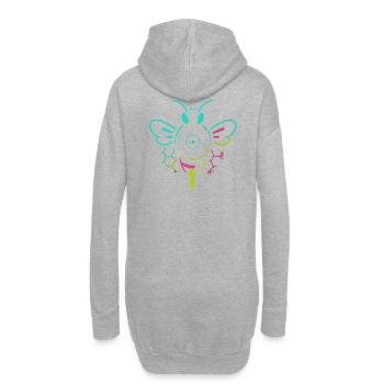 Music Bee avec Vinyl Beat et Blitz Power - Sweat-shirt à capuche long Femme - gris chiné - Dos