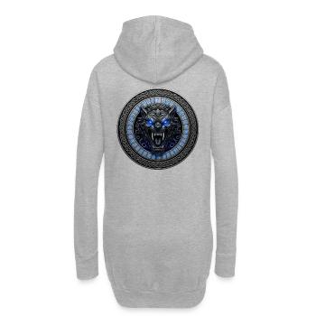 Helheim Creation /Mondwolf Runen Schild - Hoodie-Kleid - Grau meliert - Hinten