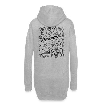 Dackel Snow Design - Hoodie-Kleid - Grau meliert - Hinten