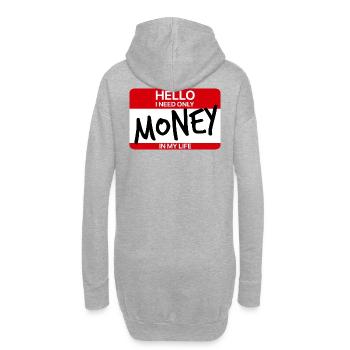 HALLO, ICH BRAUCHE NUR GELD - Hoodie-Kleid - Grau meliert - Hinten