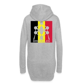 Atomium Brussels – Quadrat-Design mit belgischer Flagge - Hoodie-Kleid - Grau meliert - Hinten