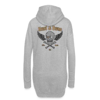 Conception de l’aile de crâne de moto en os de rouille - Sweat-shirt à capuche long Femme - gris chiné - Dos