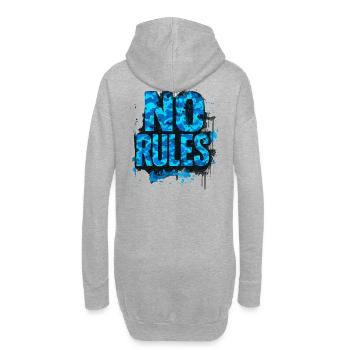 No Rules Urban Graffiti Street Design - Hoodie-Kleid - Grau meliert - Hinten