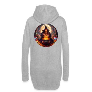 Moonlit Witch's Cauldron - Hoodie Dress - heather grey - Back