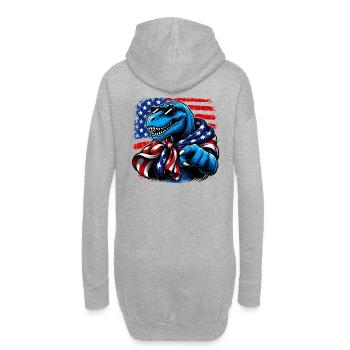 USA Dinosaur T-Shirt – Patriotic T-Rex  - Sweat-shirt à capuche long Femme - gris chiné - Dos
