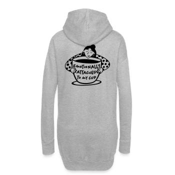 Attaché émotionnellement à ma tasse - Sweat-shirt à capuche long Femme - gris chiné - Dos