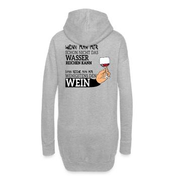 Lustig Wein Witziger Spruch für Weinliebhaber - Hoodie-Kleid - Grau meliert - Hinten