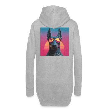 Anubis Synthwave - Dieu en vacances - Sweat-shirt à capuche long Femme - gris chiné - Dos