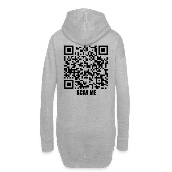 Message de citation – Embrasse-moi - Sweat-shirt à capuche long Femme - gris chiné - Dos
