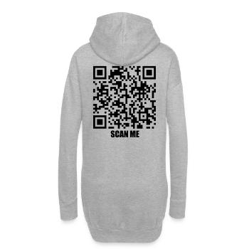 Message de citation – Trois secondes - Sweat-shirt à capuche long Femme - gris chiné - Dos