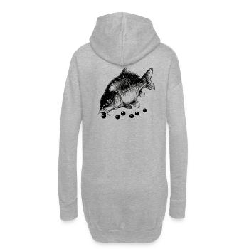 Carpe au déjeuner - Sweat-shirt à capuche long Femme - gris chiné - Dos