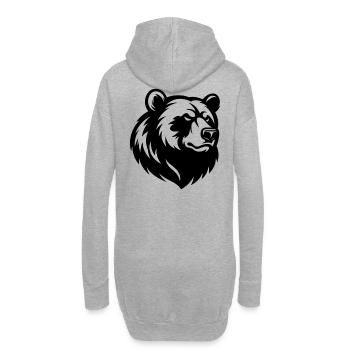 Tête d’ours en colère - Sweat-shirt à capuche long Femme - gris chiné - Dos