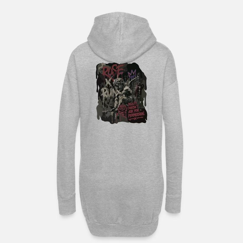 Rose x Ruin - Broken Saint - Hoodie-Kleid - Grau meliert