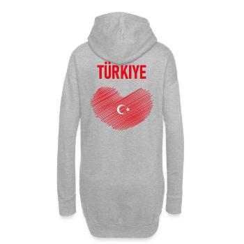 TÜRKEI TÜRKIYE TÜRKISCHE Europa Sport Fan - Hoodie-Kleid - Grau meliert - Hinten