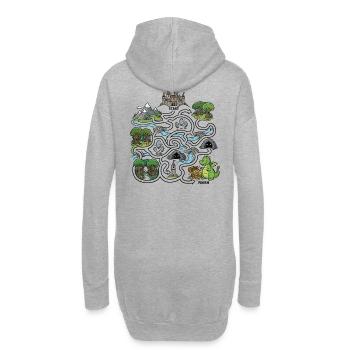Drachenschatzkarte - Hoodie-Kleid - Grau meliert - Hinten