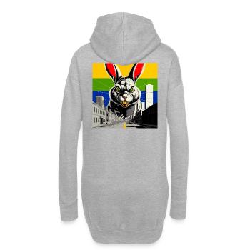 Monsterhase Wut - Hoodie-Kleid - Grau meliert - Hinten