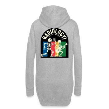 Motif radiologique des squelettes aux rayons X - Sweat-shirt à capuche long Femme - gris chiné - Dos