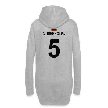 G Bierholen Lustiges Fußball Fan Shirt - Hoodie-Kleid - Grau meliert - Hinten