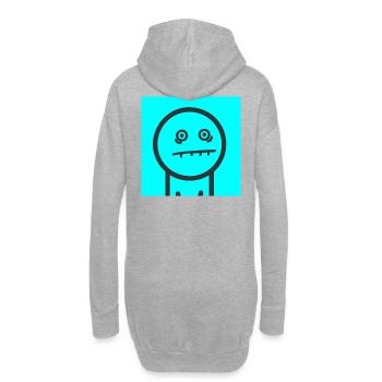Verzweifeltes Gesicht - Hoodie-Kleid - Grau meliert - Hinten