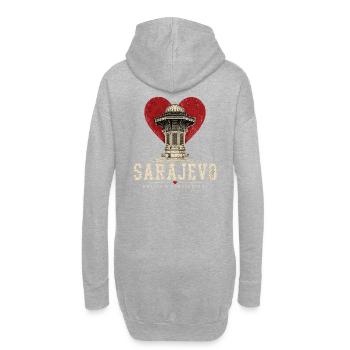Sarajevo Herzturm Design - Hoodie-Kleid - Grau meliert - Hinten
