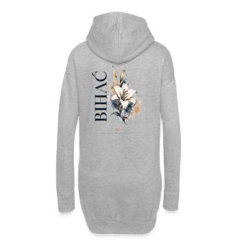 Flair floral aquarelle et lys - Sweat-shirt à capuche long Femme - gris chiné - Dos
