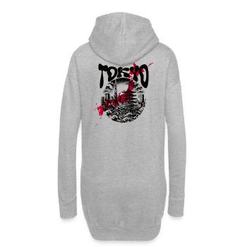 Japan Tokio Design – Skyline & Traditionelle Kunst - Hoodie-Kleid - Grau meliert - Hinten