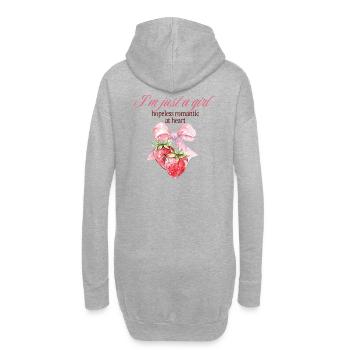 Ruban de fraise romantique désespéré - Sweat-shirt à capuche long Femme - gris chiné - Dos