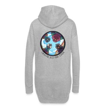 EINFACH MAL IN DIE RÖHRE SCHAUEN - bunte Tauben - Hoodie-Kleid - Grau meliert - Hinten