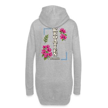 Kroatien Sommer mit Bougainvillea-Blüten - Hoodie-Kleid - Grau meliert - Hinten