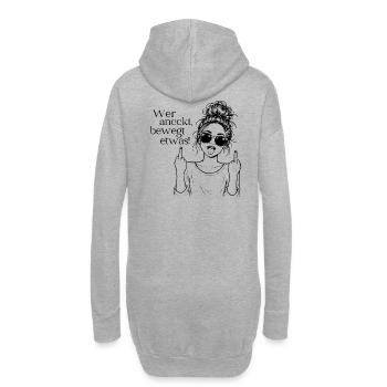 Wer aneckt, bewegt etwas! Statement Shirt Frauen - Hoodie-Kleid - Grau meliert - Hinten