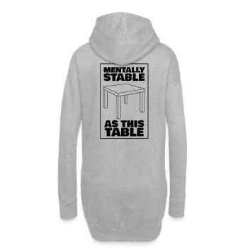 MENTALEMENT STABLE COMME UNE TABLE - noir - Sweat-shirt à capuche long Femme - gris chiné - Dos